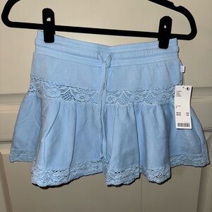 Urban Outfitters Light Blue Lace Trim Skort
